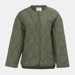 SoulCal Women's Collarless Long Sleeve Quilted Jacket Khaki