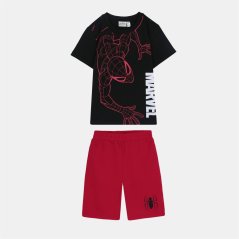 Character Tee and Short Set Junior Spiderman Red