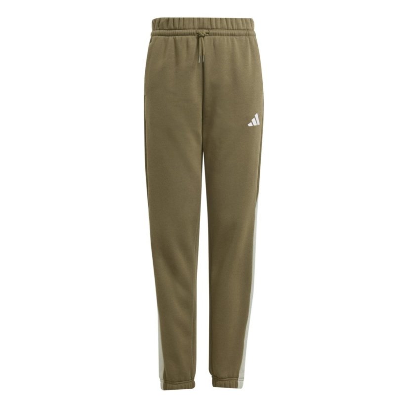 adidas Unisex Kids' Closed Hem Fleece Joggers Olve/Slvr/Wht