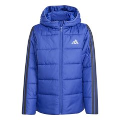 adidas Unisex Kids Essentials 3S Hooded Long Sleeve Puffer Jacket Blue/Black