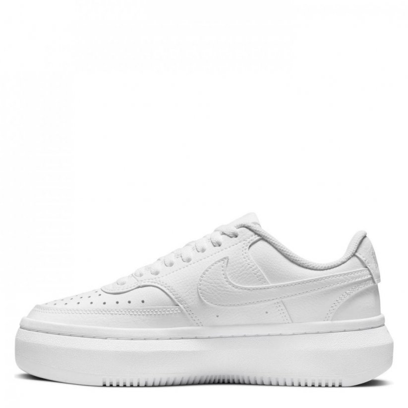 Nike Court Vision Alta Leather Womens Trainers Triple White