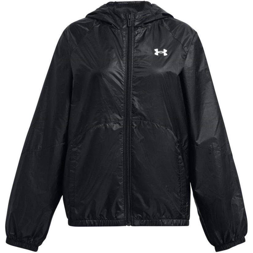 Under Armour Kids' SportStyle Water Resistant Wind Resistant Oversized Fit Windbreaker Black