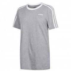 adidas 3 Stripe T-Shirt Med Grey