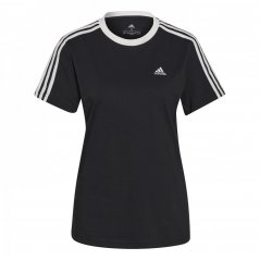 adidas 3 Stripe T-Shirt Black/White