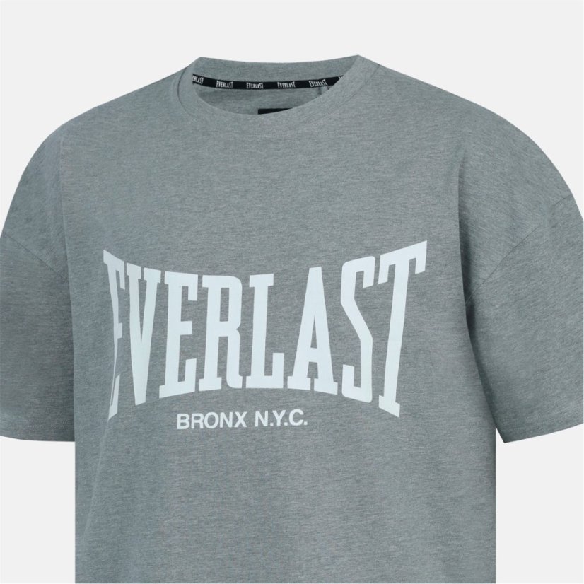 Everlast Men's Graphic Cotton Short Sleeve Oversized Fit T-Shirt Charcoal
