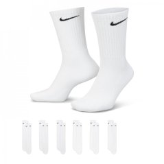 Nike Everyday Cushioned Training Crew Socks (6 Pairs) White/Black