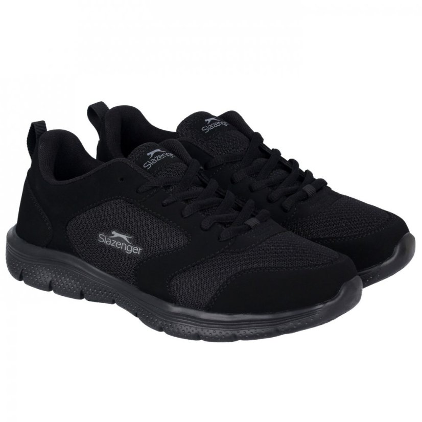 Slazenger Force Mesh Junior Boys Trainers Black/Black