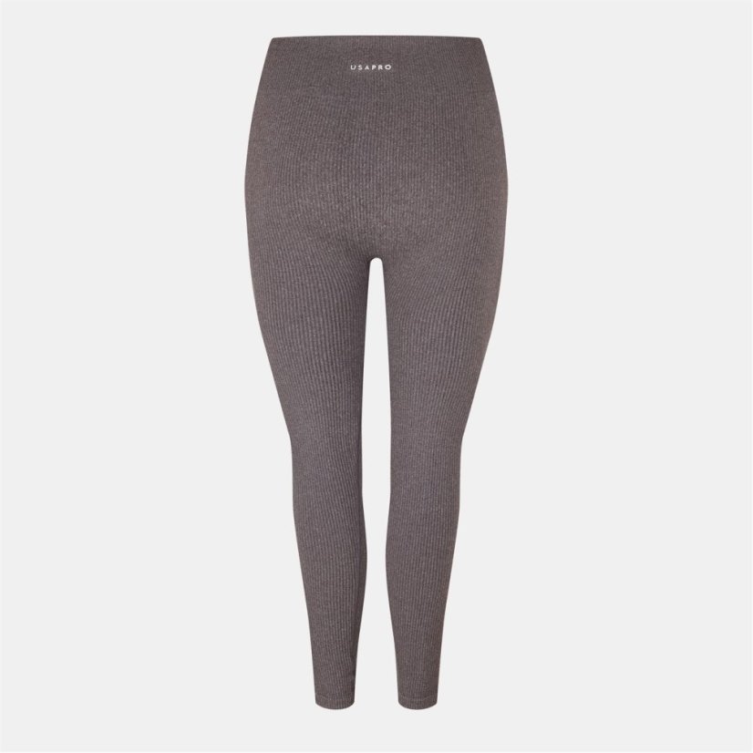 USA Pro USAPro Ribbed Leggings Womens Espresso Marl