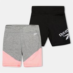Reebok Kids' Black Fleece Jogger Shorts Silver