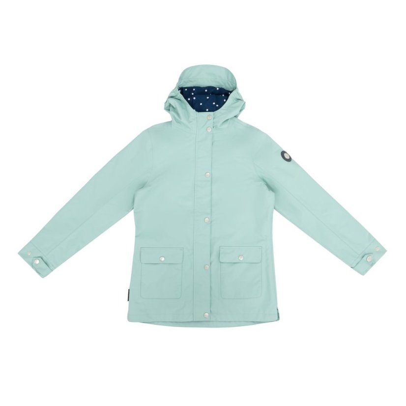 Gelert Kids' Coast Waterproof Windproof Hooded Long Sleeve Waterproof Jacket Sage Green