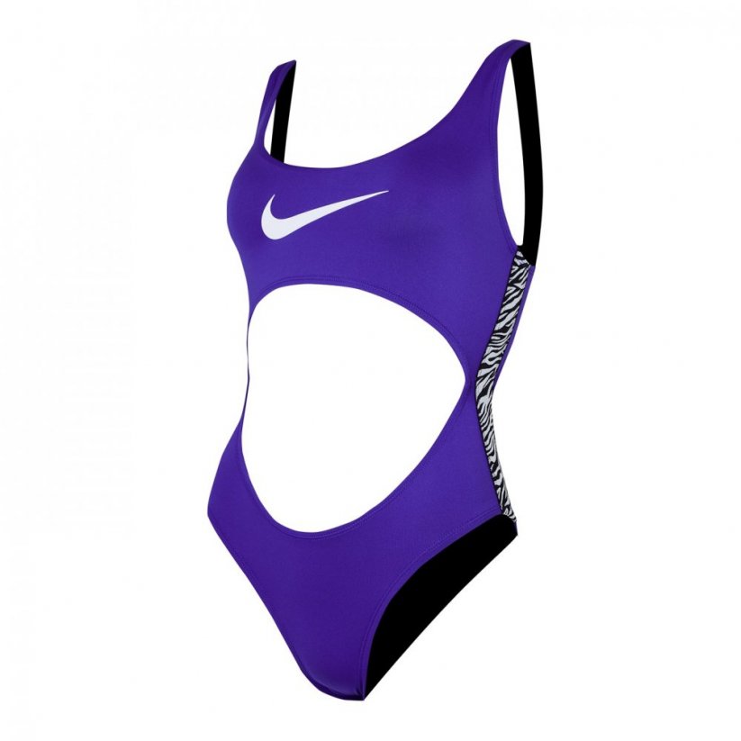 Nike Swimming Animal Tape Cut Out Swimsuit Indigo Burst