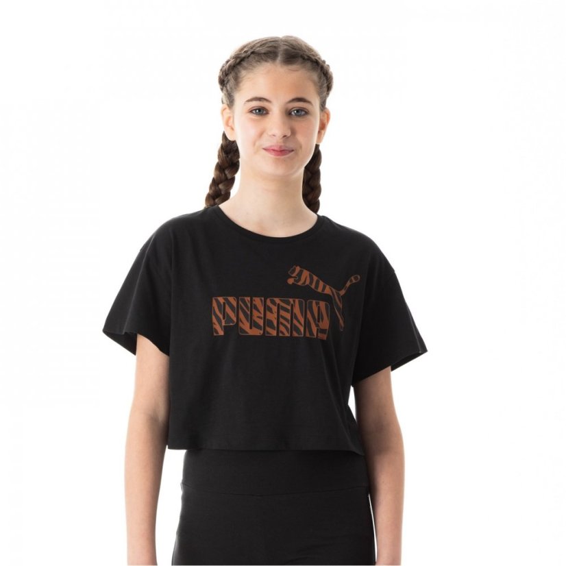 Puma Relaxed T-Shirt Juniors Black Crop