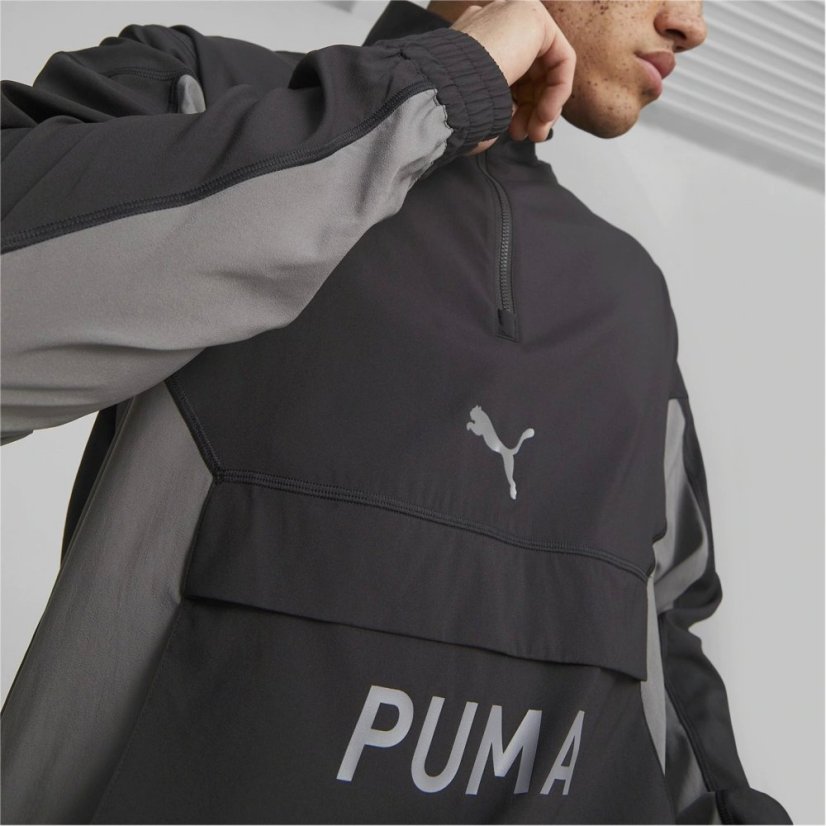 Puma Fit Woven Half Zip Jacket Mens Puma Black