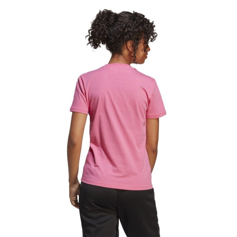 adidas Loungewear Essentials Slim 3-Stripes T-Shirt Women Womens Magenta/Wht