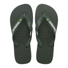 Havaianas Brasil Logo Flip Flops Olive