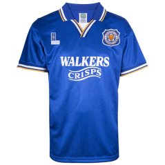 Score Draw Men's Leicester City Home 1995 Short-Sleeve Retro Football Shirt Blue/White
