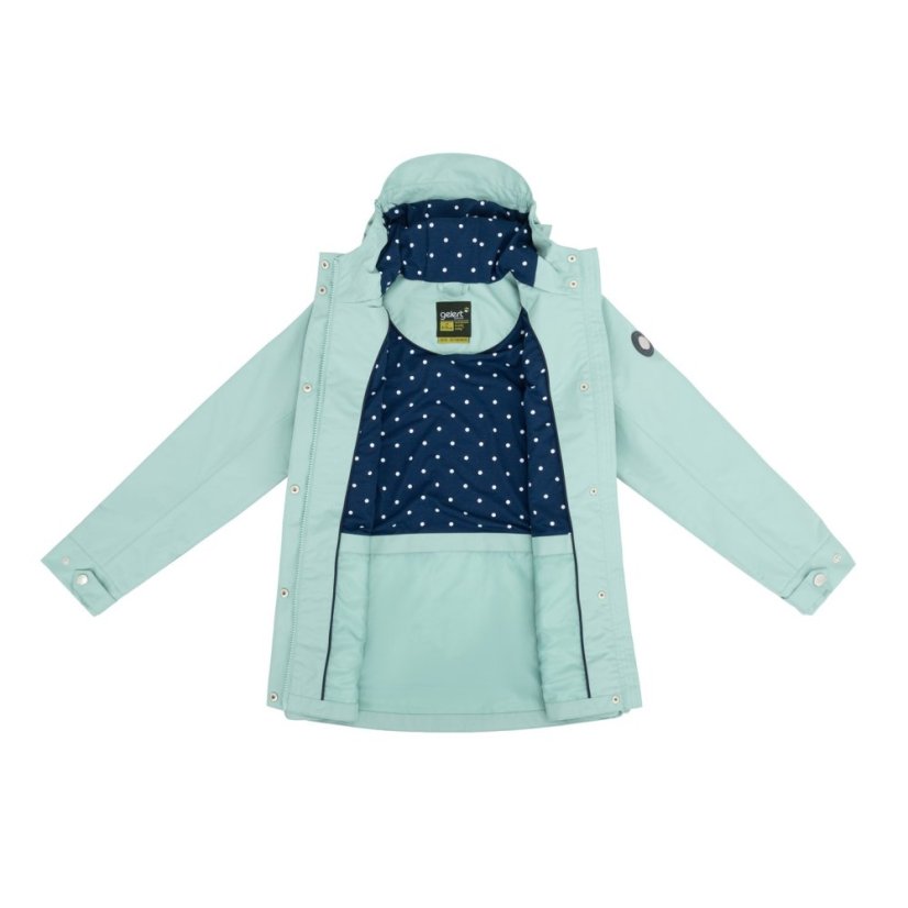 Gelert Kids' Coast Waterproof Windproof Hooded Long Sleeve Waterproof Jacket Sage Green