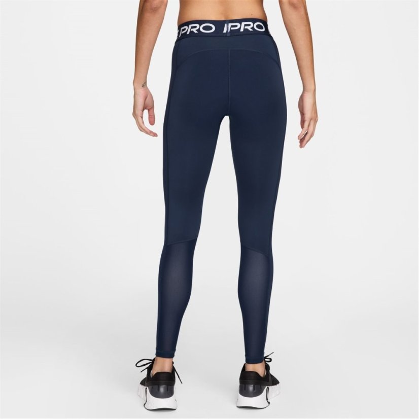 Nike Pro Women's Mid-Rise Mesh-Panelled Leggings Midnight Navy