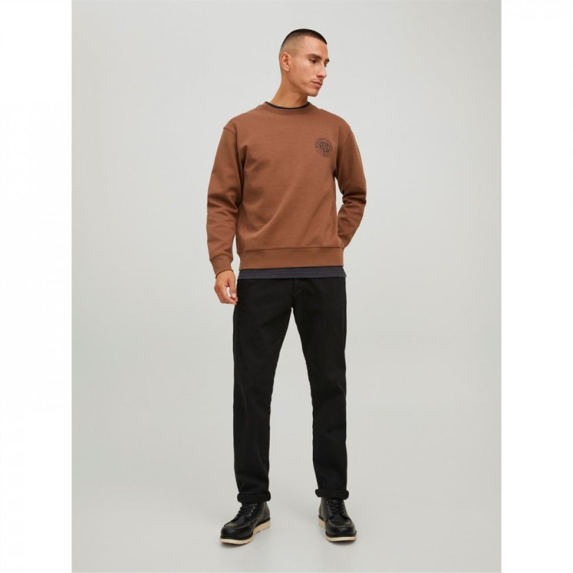 Jack and Jones Dean Crew Neck Sweatshirt Cocoa Brown