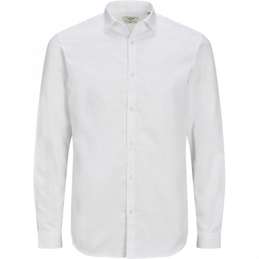 Jack and Jones Cardiff Plain Long Sleeve Button Up Shirt White