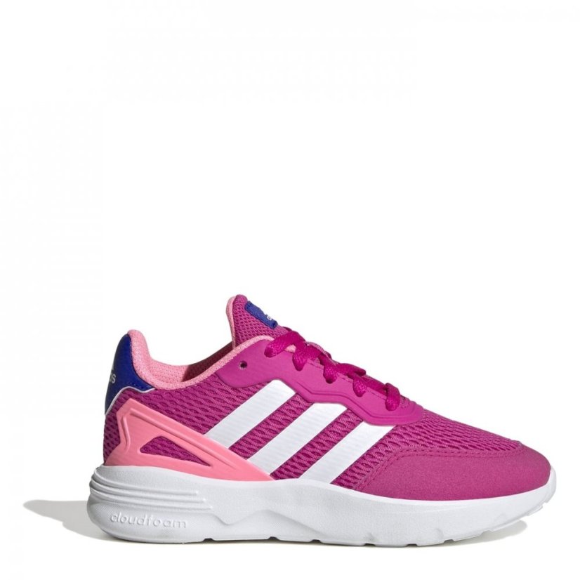 adidas Nebzed Lifestyle Lace Running Shoes Juniors Lucfuc/Ftwwht/F