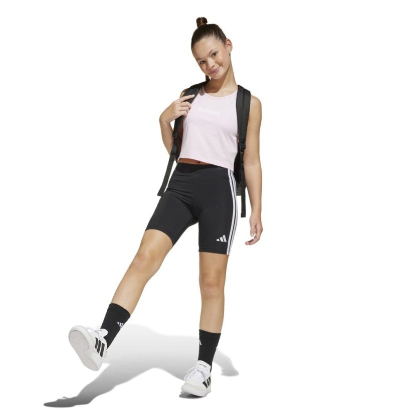 adidas Essentials Girls 3-Stripes Shorts Kids Black/White