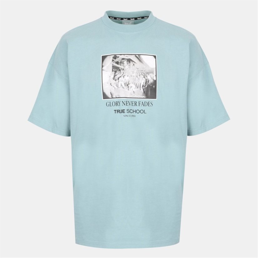 Everlast Men's D Print Cotton Short Sleeve T-Shirt Blue