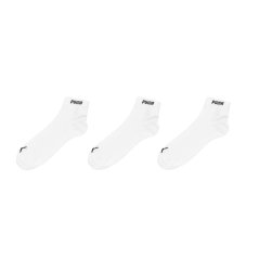 Puma 3 Pack Quarter Socks Mens White