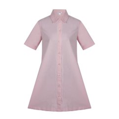 Miso Women's Oxford Day Shirt Dress Pink