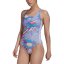 adidas 3 Stripe Swimsuit Womens Purple/White