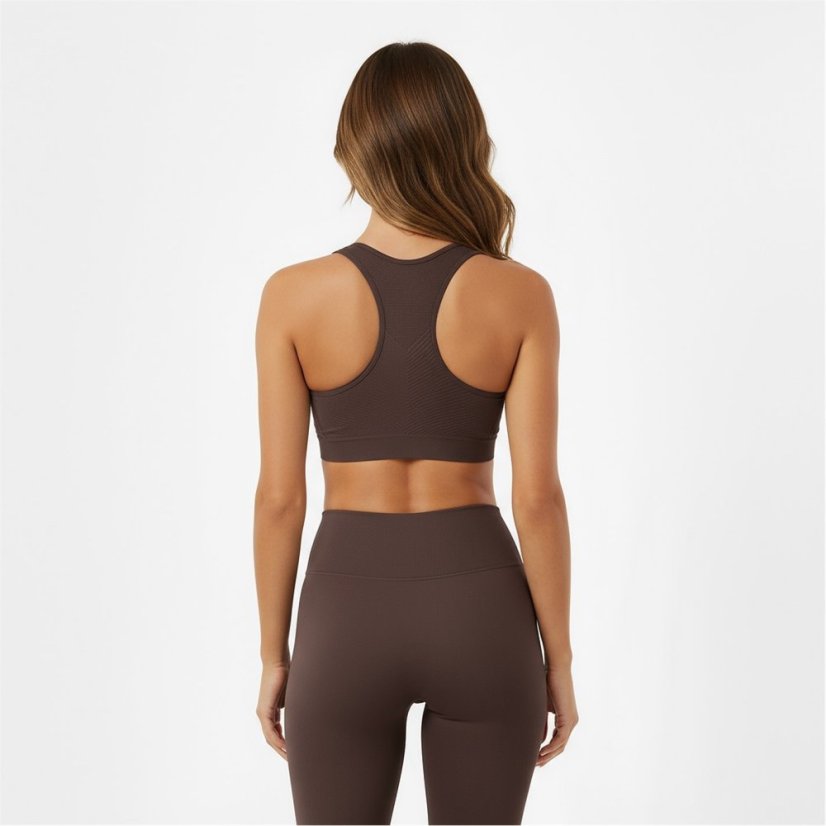 USA Pro UP Seamless Crop Sports Bra Espresso