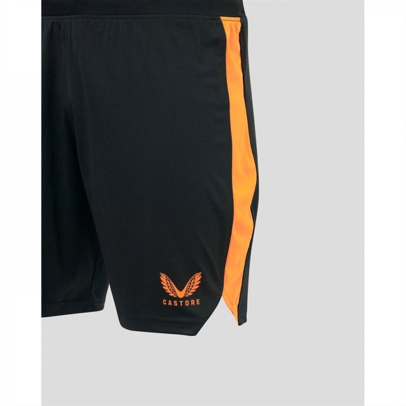 Castore Rangers Football Shorts Adults Black/Orange