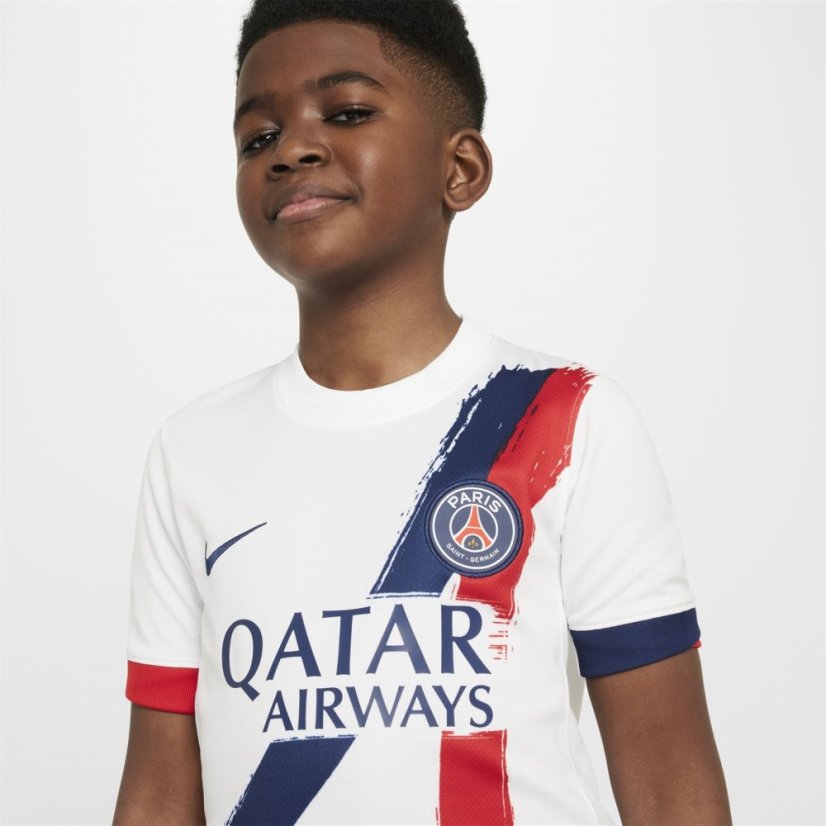 Nike Paris Saint-Germain Away Shirt 2024 2025 Juniors White