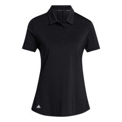 adidas Women's Ultimate Solid Short Sleeve Performance Polo Shirt Black