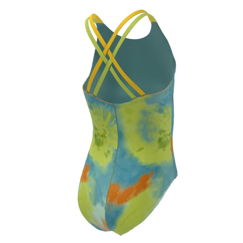 Nike Tie Dye Spiderback One Piece Swimsuit Girls Washed Teal