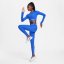Nike Pro Women's Mid-Rise Mesh-Panelled Leggings Hyper Royal