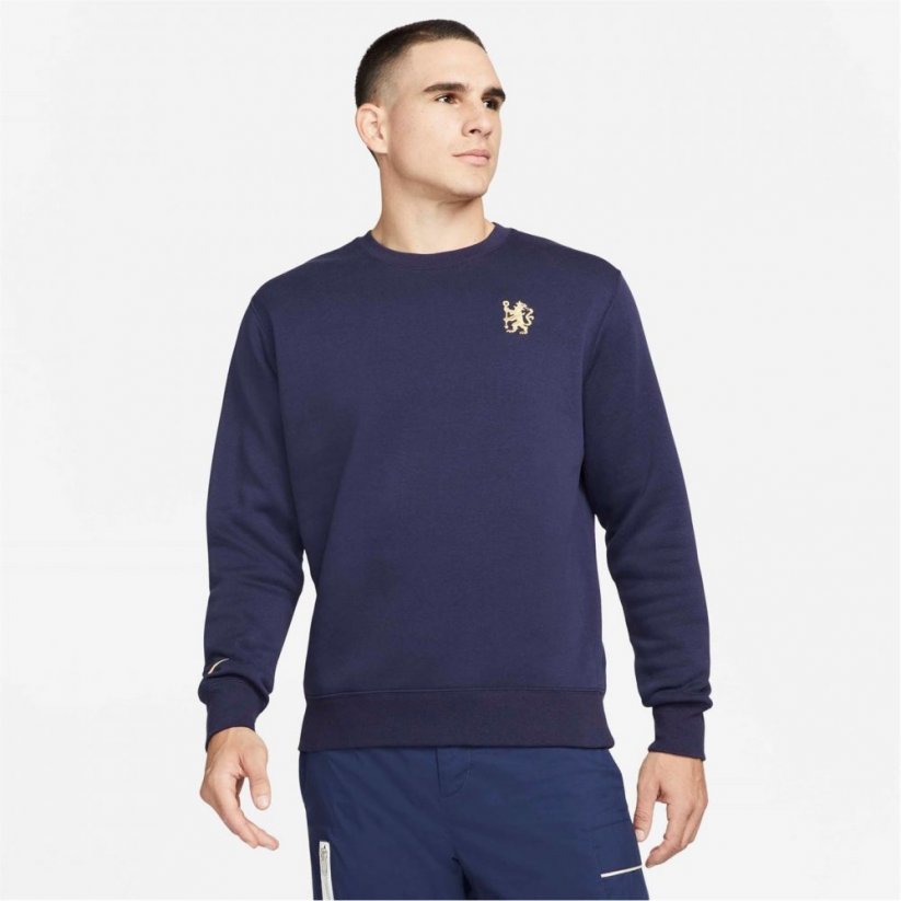 Nike Chelsea Crew Neck Sweatshirt Mens Blue/ Gold