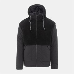SoulCal Men's Soul Sherpa Hooded Long Sleeve Hybrid Jacket Black