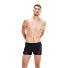 Speedo Tech Print Aquashorts Mens Black/Red