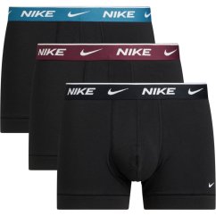 Nike 3 Pack Everyday Cotton Trunks Mens Black/Bur/Blu