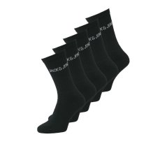 Jack and Jones Mens Regen 5 Pack Crew Socks Mens Black