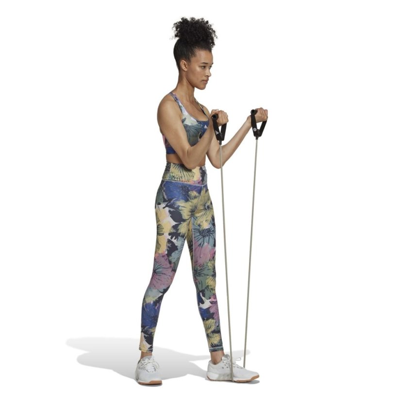 adidas Powerreact Training Medium-Support Allover Print Bra Ld99 Multi