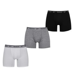 Reebok 3 Pack Mens Performance Boxer Shorts Black/White/Grey