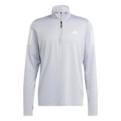 adidas Own The Run Half-Zip Running Top Mens Halo Silver