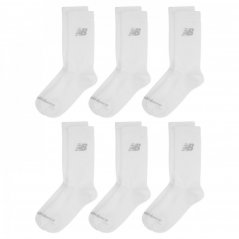 New Balance 6 Pack Crew Socks White