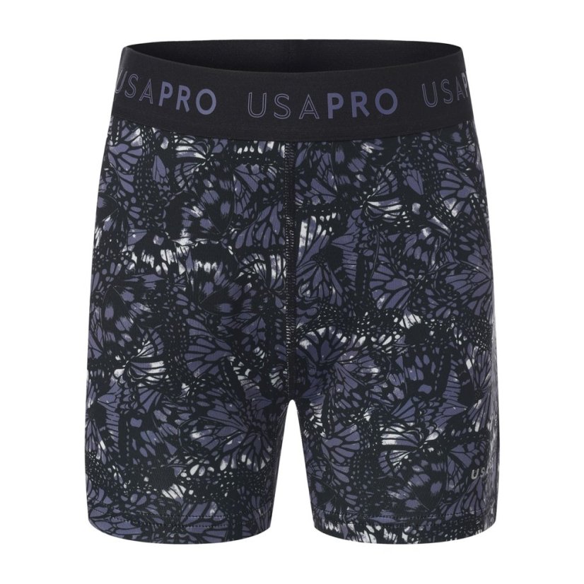 USA Pro USA Pro 3 Inch Training Shorts Junior Girls Black Butterfly
