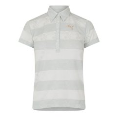 Puma (9) Golf Ss Border Polo Womens Grey