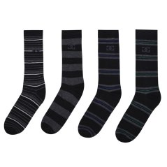 Giorgio 4 Pack Striped Socks Mens Black/Grey