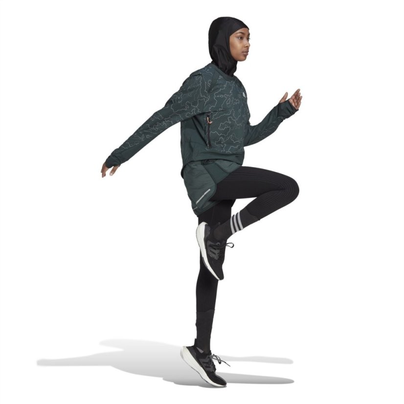 adidas Women's AEROREADY Long Sleeve Lightweight Performance Running Jacket Shadow Green