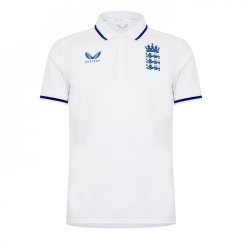 Castore England Cricket SS Polo Shirt White